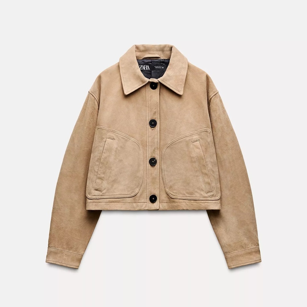 Zara 100% Leather (Suede) Cropped Jacket 4720/200